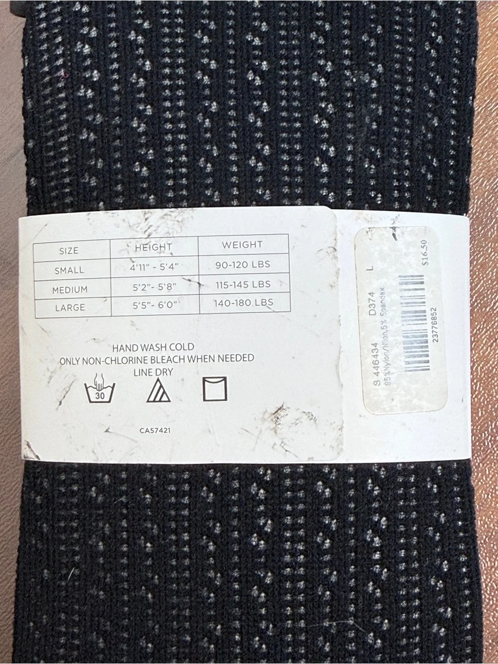 LOFT Black Textured Tights L NIP